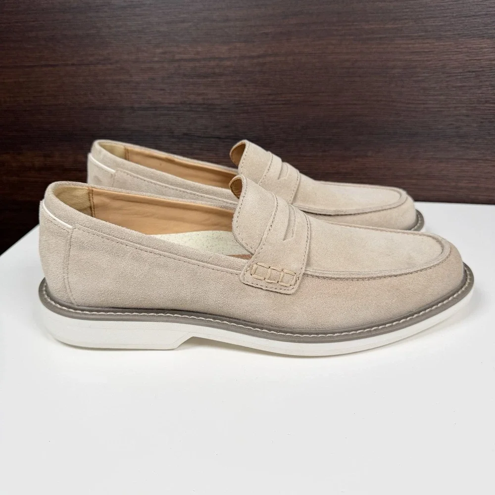 FootJoy Suede Penny Loafers Beige Taupe HybridPlus Bio 9 M - Unused Read 79076